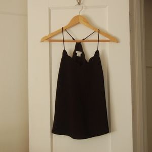 J. CREW scallop hem tank top in black size 00